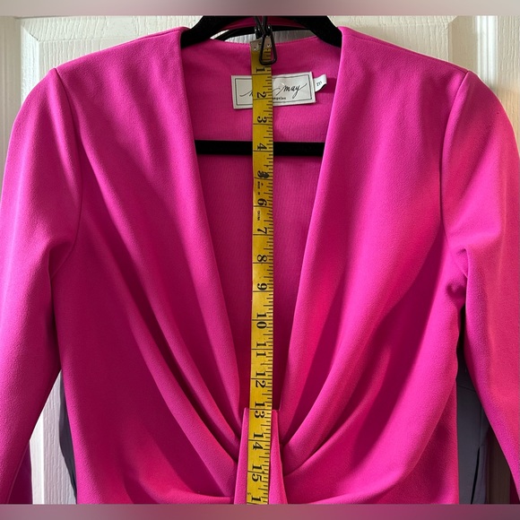 Katie May Next Round Plunge Neck Long Sleeve Mini Crepe Dress. - Picture 11 of 11